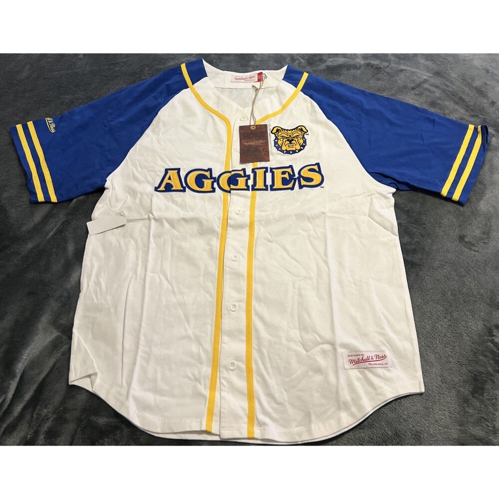 LARGE Mitchell & Ness North Carolina A&T Aggies practice day baseball jersey